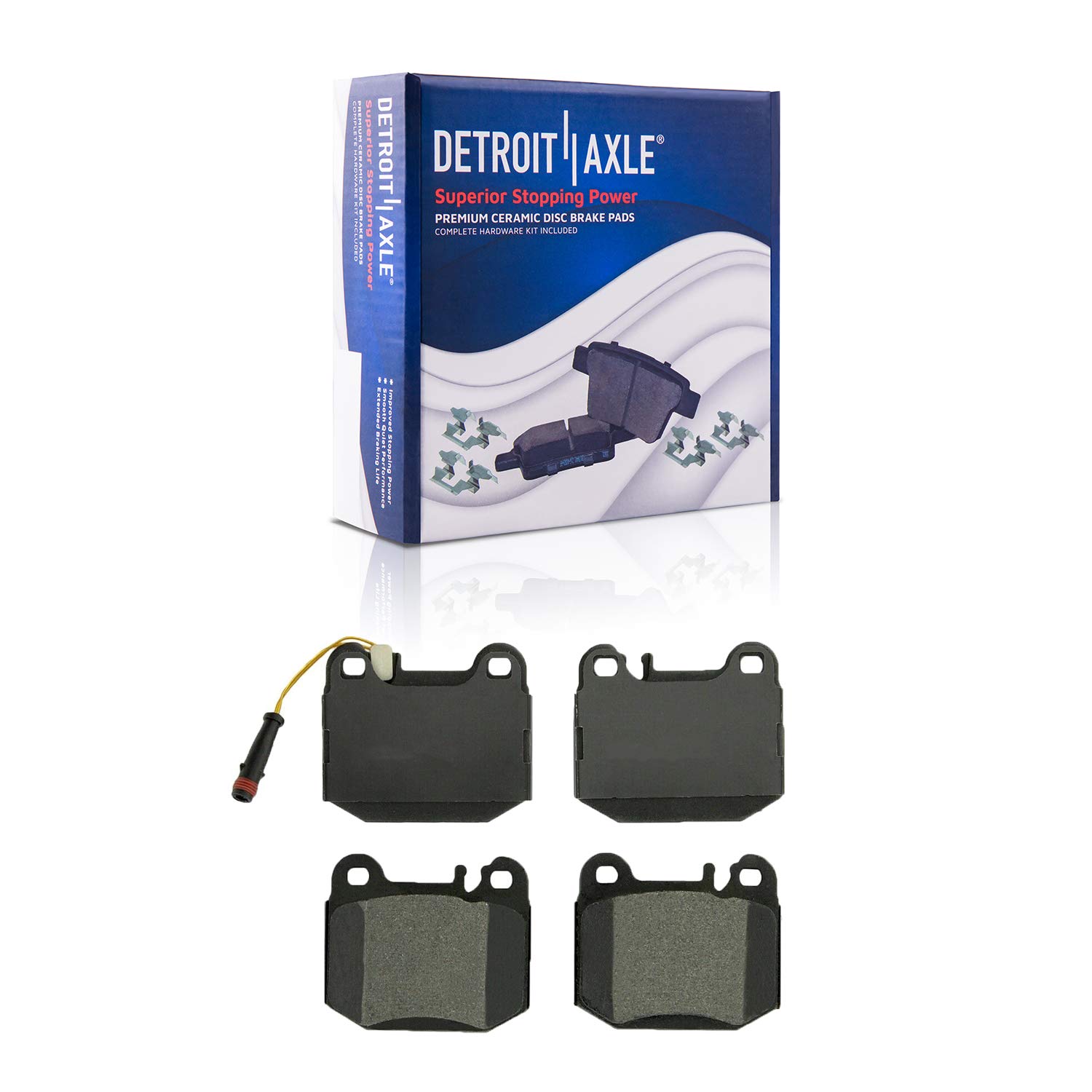 Detroit Axle - Rear Ceramic Brake Pads w/Hardware Kit - For Mercedes ML430 ML500 ML55 AMG