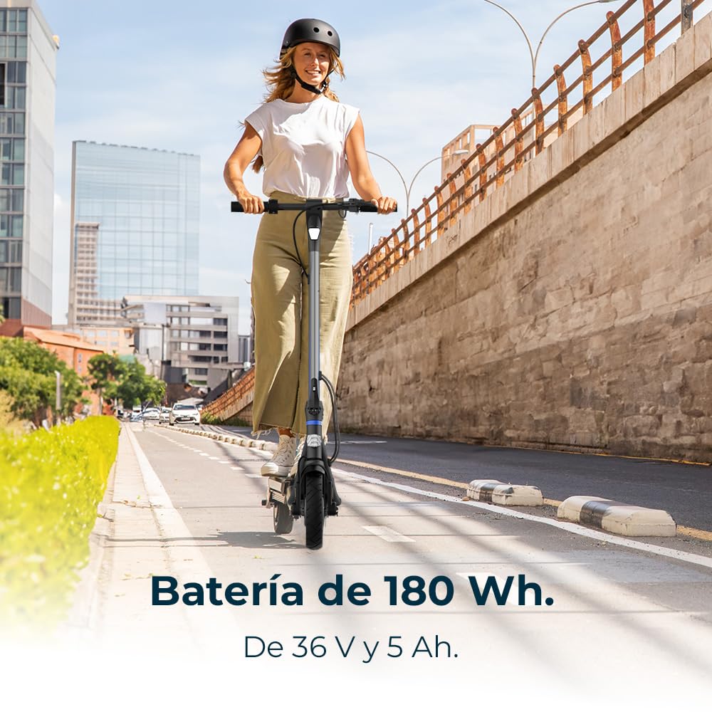 Cecotec Patinete Eléctrico Homologado con App Bongo D20 XL Connected. Potencia Máxima de 630W, Autonomía de hasta 20km, Ruedas de 10”, Supera Pendientes, Freno Delantero y Trasero