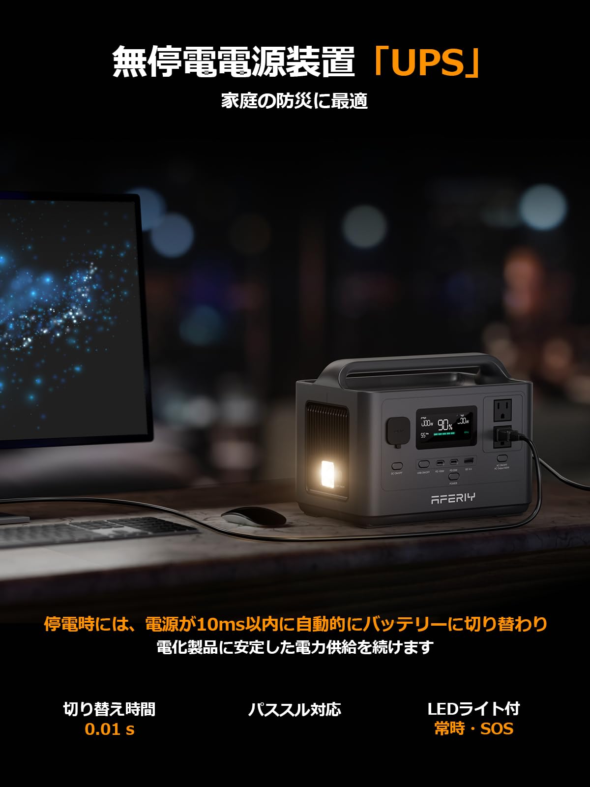 Amazon.co.jp: AFERIY P040 256Wh ポータブル電源 65W ソーラーパネル