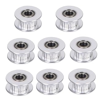 8-Pack 20T GT2 Idler Pulleys with Bearings Aluminium Timing Belt Wheel 20 Teeth 5mm Bore 2GT Pulley for 3D Printer CNC Machine Accessories for 6mm Width Belt 5mm, 8pcs Toothed