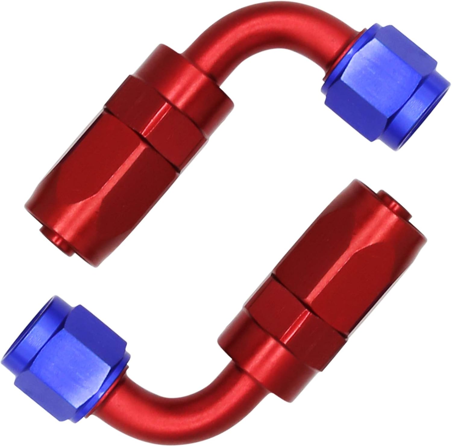 20FT 6AN 3/8 Silver Stainless Steel Braided Oil Line with 10 Pcs AN6 Blue and Red Hose End Fitting Adapter Kit