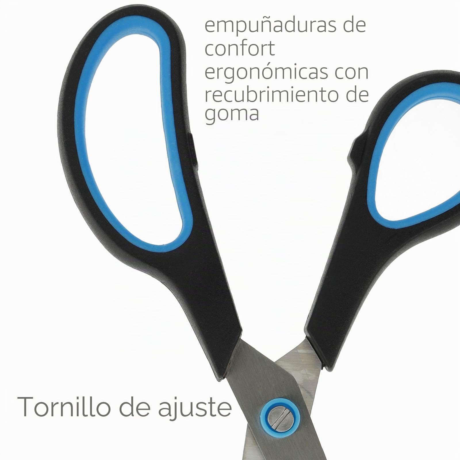 Westcott Easy Grip - Tijeras, 20.1 cm, color azul/negro