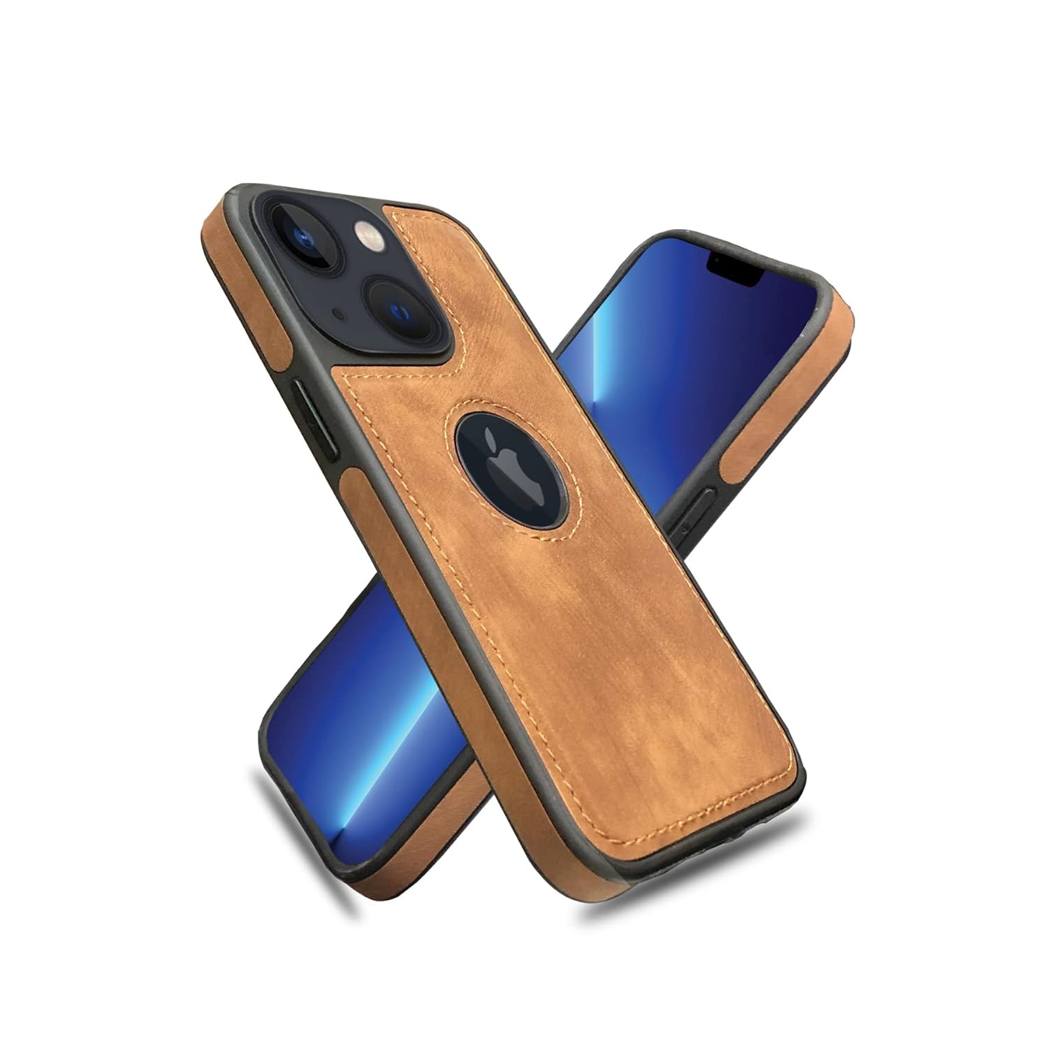 A rtistque Premium Pu Leather Back Cover Case for iPhone 15 Plus | Drop Protection | Smooth Grip | Raised Camera Edges – Brown