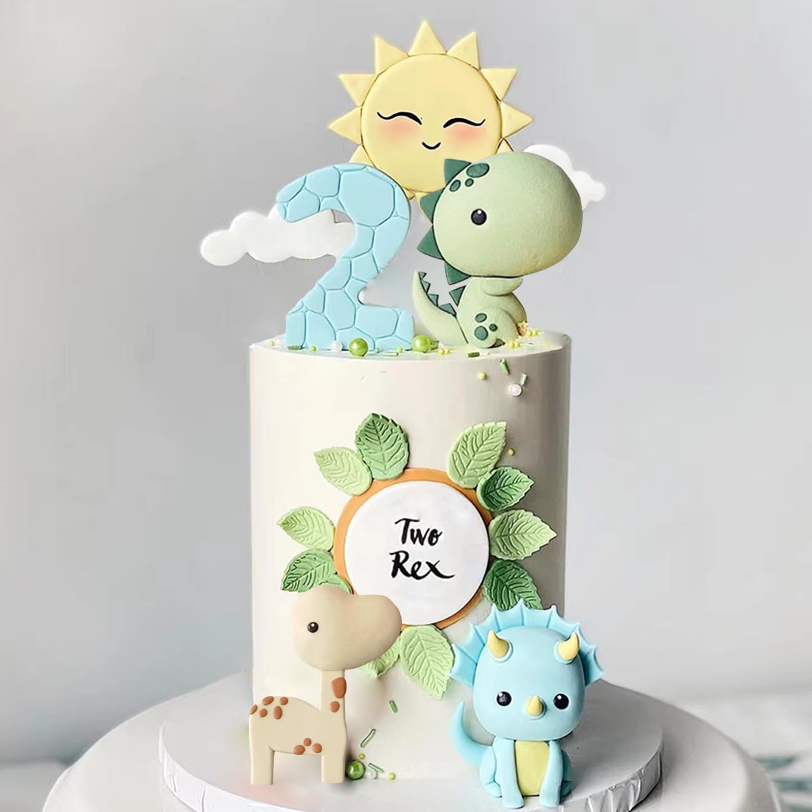 Baby Dinosaur Cake Toppers - Dinosaur Birthday Decorations For Baby Shower & Themed Parties (Style 2)