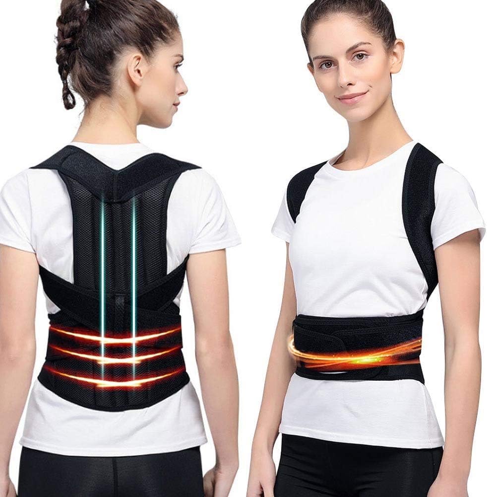 XS-5XL Plus Size Posture Corrector Back Brace Upper And Lower Back Support Women Men Shoulder Straightener Student Teenagers Scoliosis Hunchback Correction Posture Trainer ( Color : Black , Size : X-L