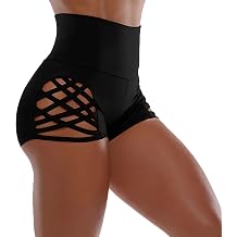 Women's High Waist Yoga Booty Shorts Cut Out Sexy Dance Club Gym Active Hot Pants