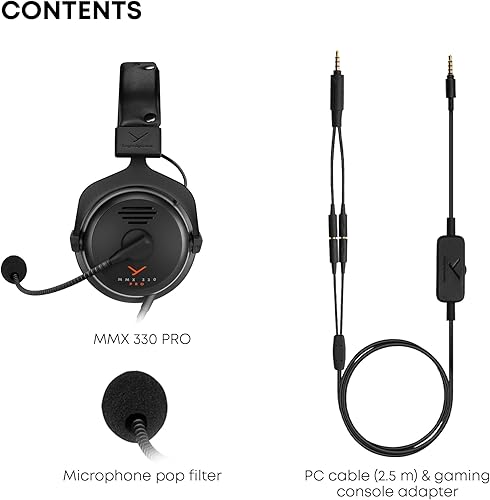Miniatura 10 de beyerdynamic MMX 330 Pro Auriculares para juegos con respaldo abierto con controlador Stellar.45 y micrófono de condensador, auriculares con cable