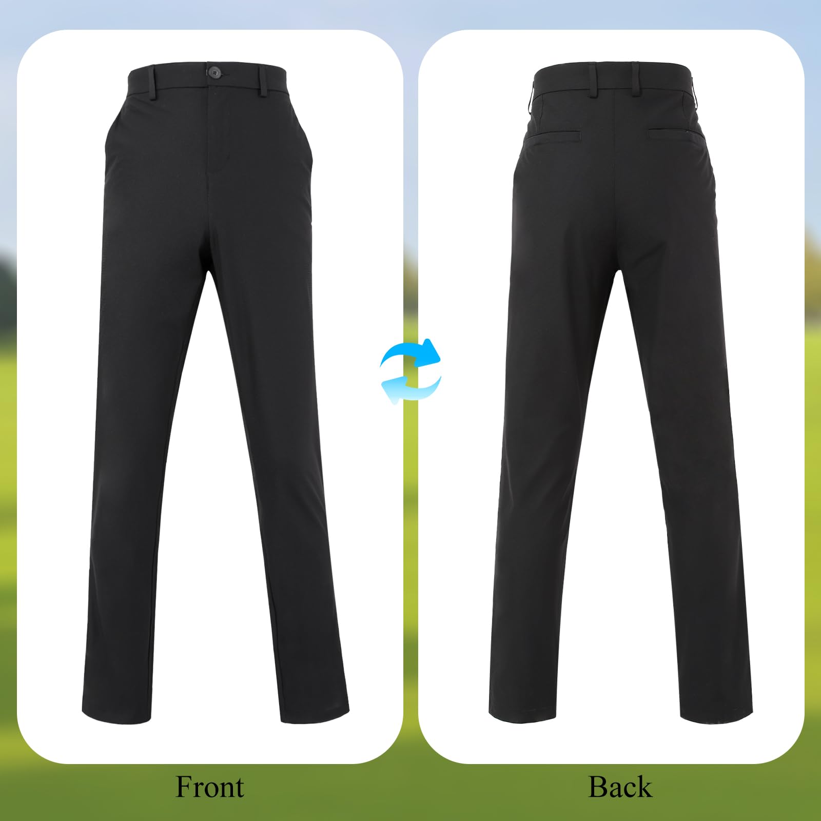Classic Fit Golfhose für Herren, Stretch Atmungsaktiv & Schnell Trocknend mit Silikongreifer-Bund und Taschen für Optimalen Komfort auf dem Golfplatz