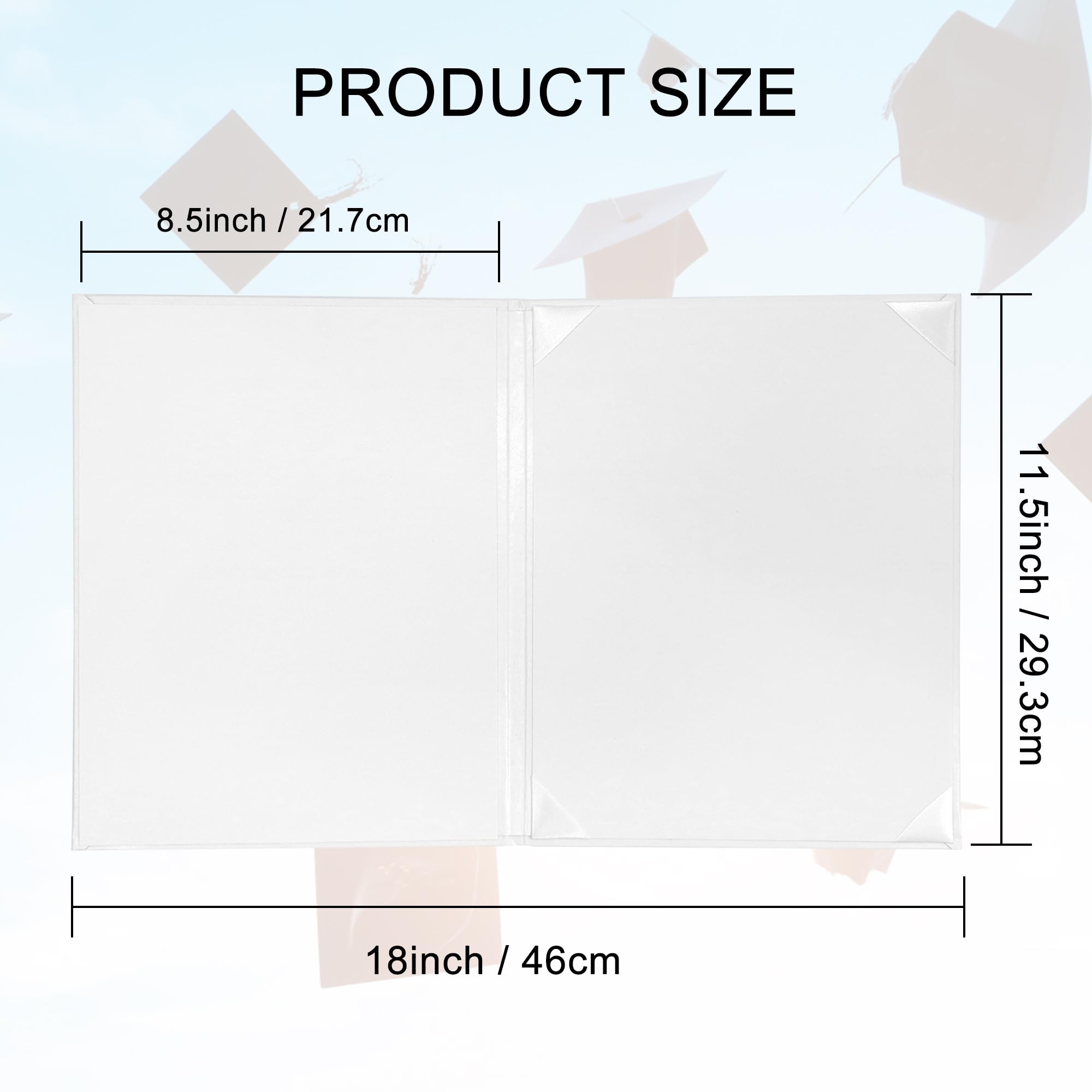 GraduatePro Couverture de diplôme 8,5 x 11 en cuir lisse blanc