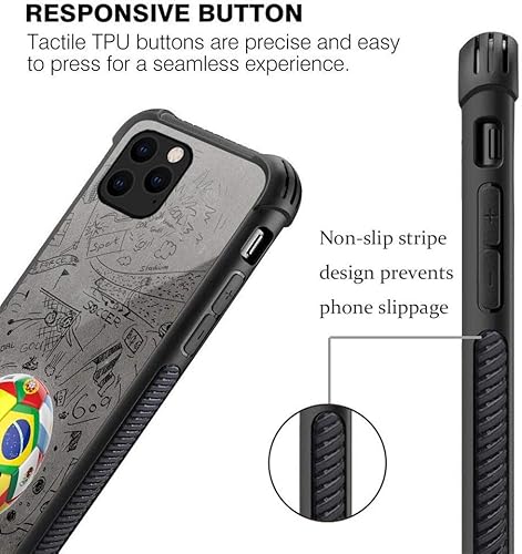 Miniatura 4 de Funda para iPhone 11, protección de grado militar, esquinas a prueba de golpes, funda antiarañazos para iPhone 11, World of Soccer
