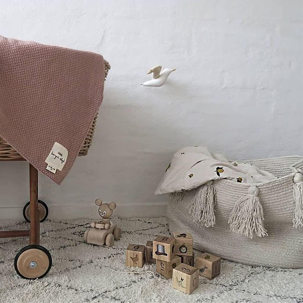 Woven Storage Baskets Cotton Rope Nursery Baskets Laundry Storage Clutter Organization Woven Clothes for Blankets Hamper Bins Home Bathroom Storage Container