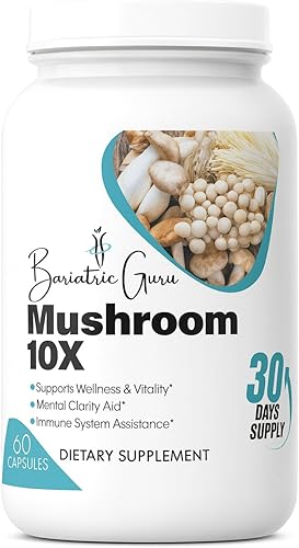 Suplemento complejo premium de 10 hongos Melena de León, Reishi, Cordyceps y Shiitake - Enfoque, energía y apoyo de bienestar (60 cápsulas)