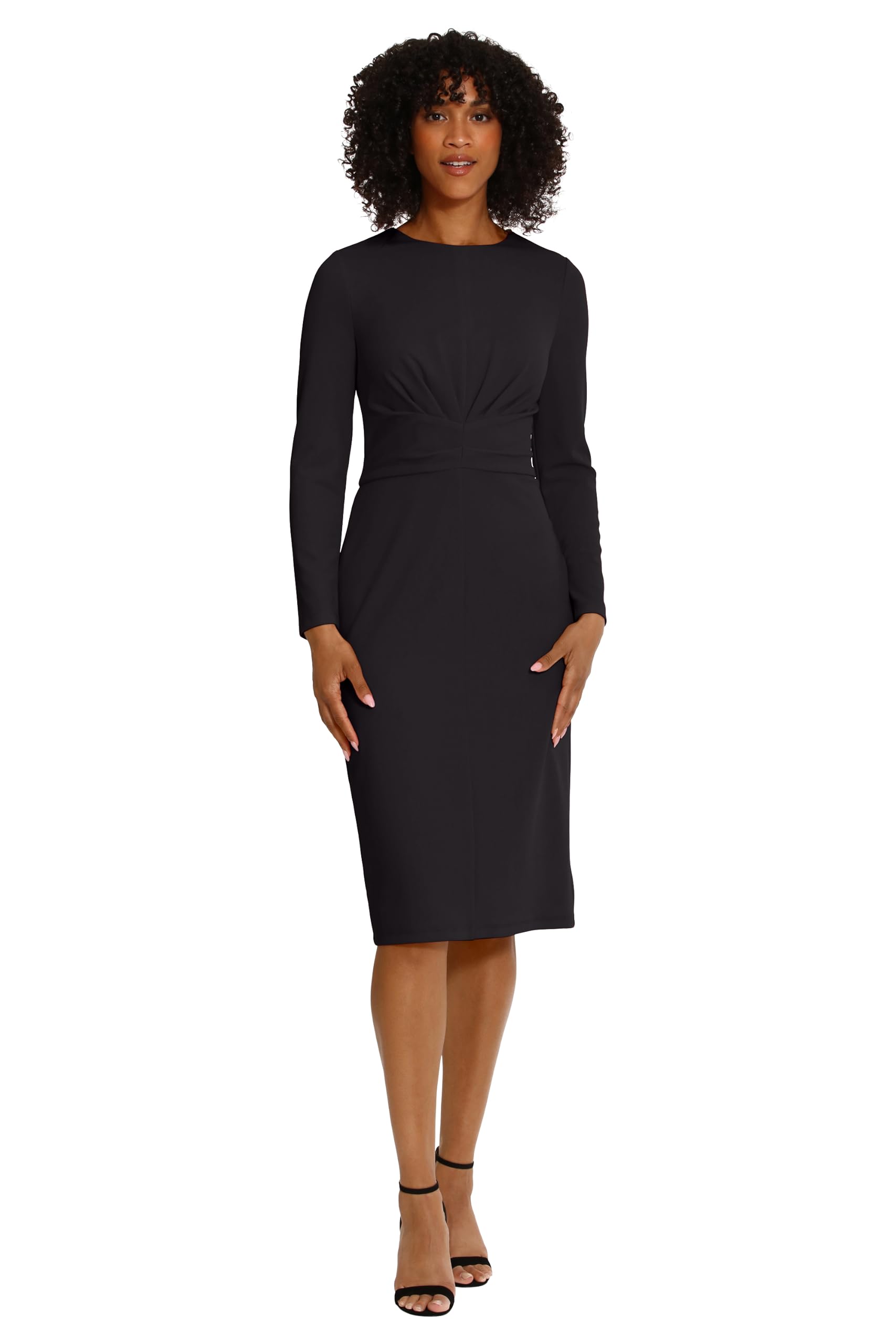 Maggy London Womens Dresses Wide Waistband and Tuck Details Office Career Workwear Event Occasion Guest of