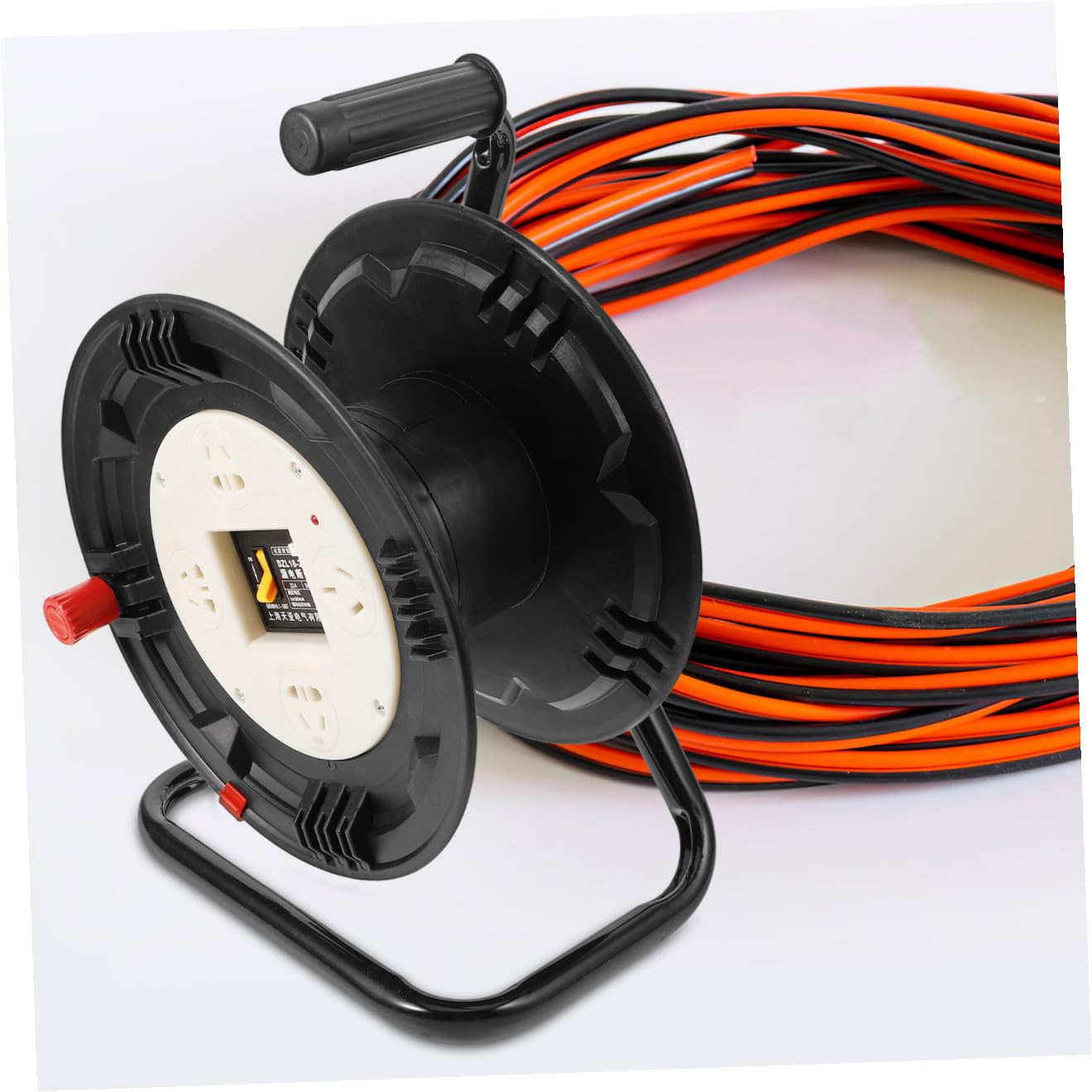 Alipis Enrollador de Cable Retractil, Carrete de Almacenamiento de Cable Negro de Plástico, Organiza y Guarda 30 Metros para Hogar y Oficina