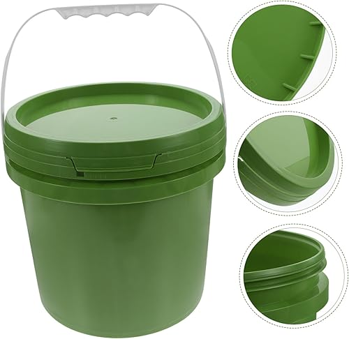 Miniatura 5 de OSALADI Cubo de pintura de plástico, cubos de plástico con asas, cubo de arena para mascotas, cubo científico, contenedor de pintura con tapas, cubo