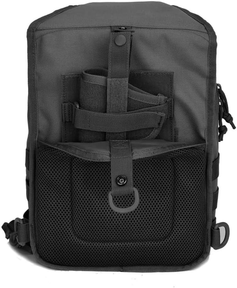 REEBOW GEAR Tactical Sling Bag Pack w/Gun Holster Small Military Rover Shoulder Sling Pack Molle Assault Range Bag Everyday Carry Diaper Bag (Style 07-Black) - Image 5