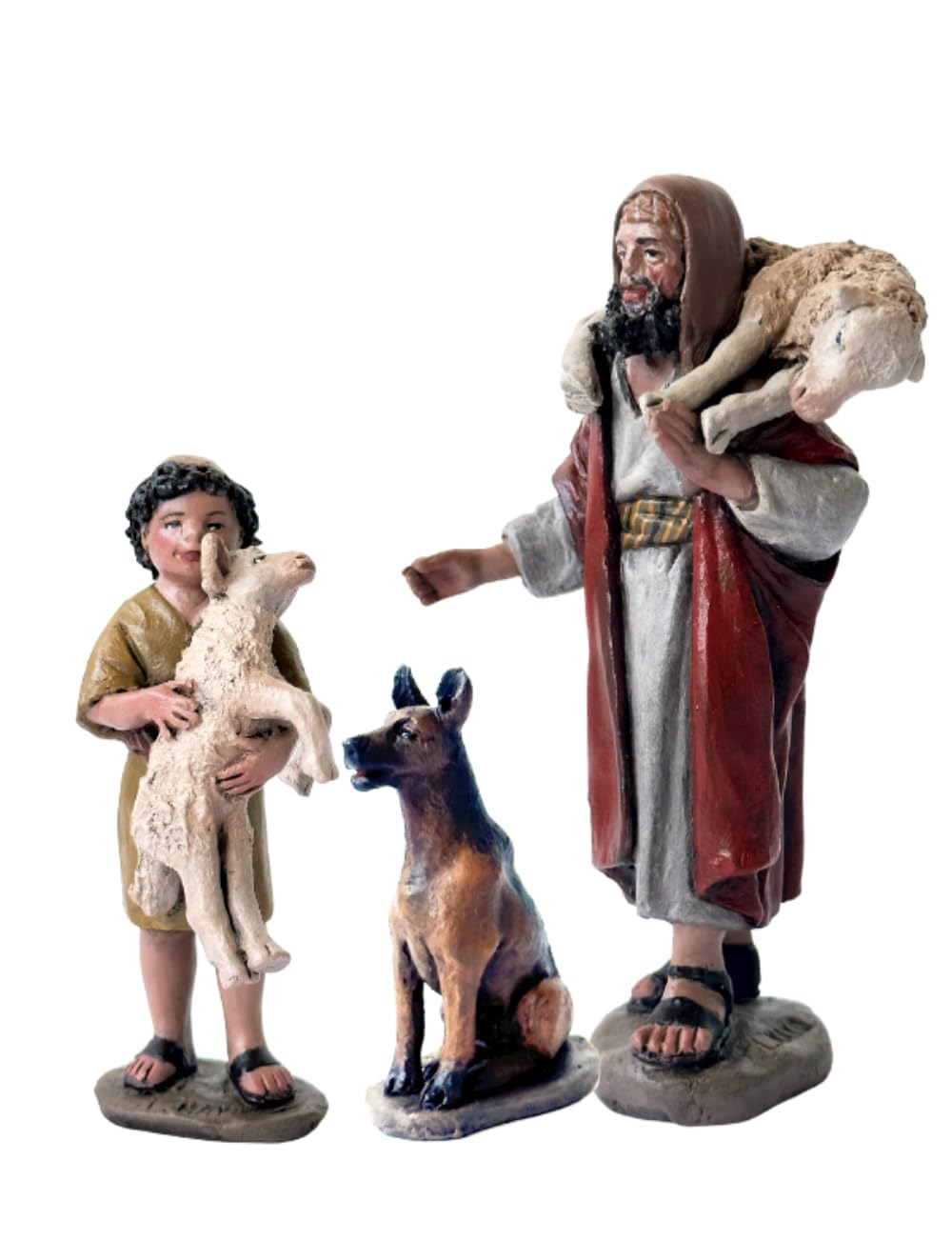 Triciclo Editores Figuras Pastores y Perro |Figuras de Belén |Serie 11cm| Diseñadas por José Luis Mayo |Decoración Navideña |Nacimiento