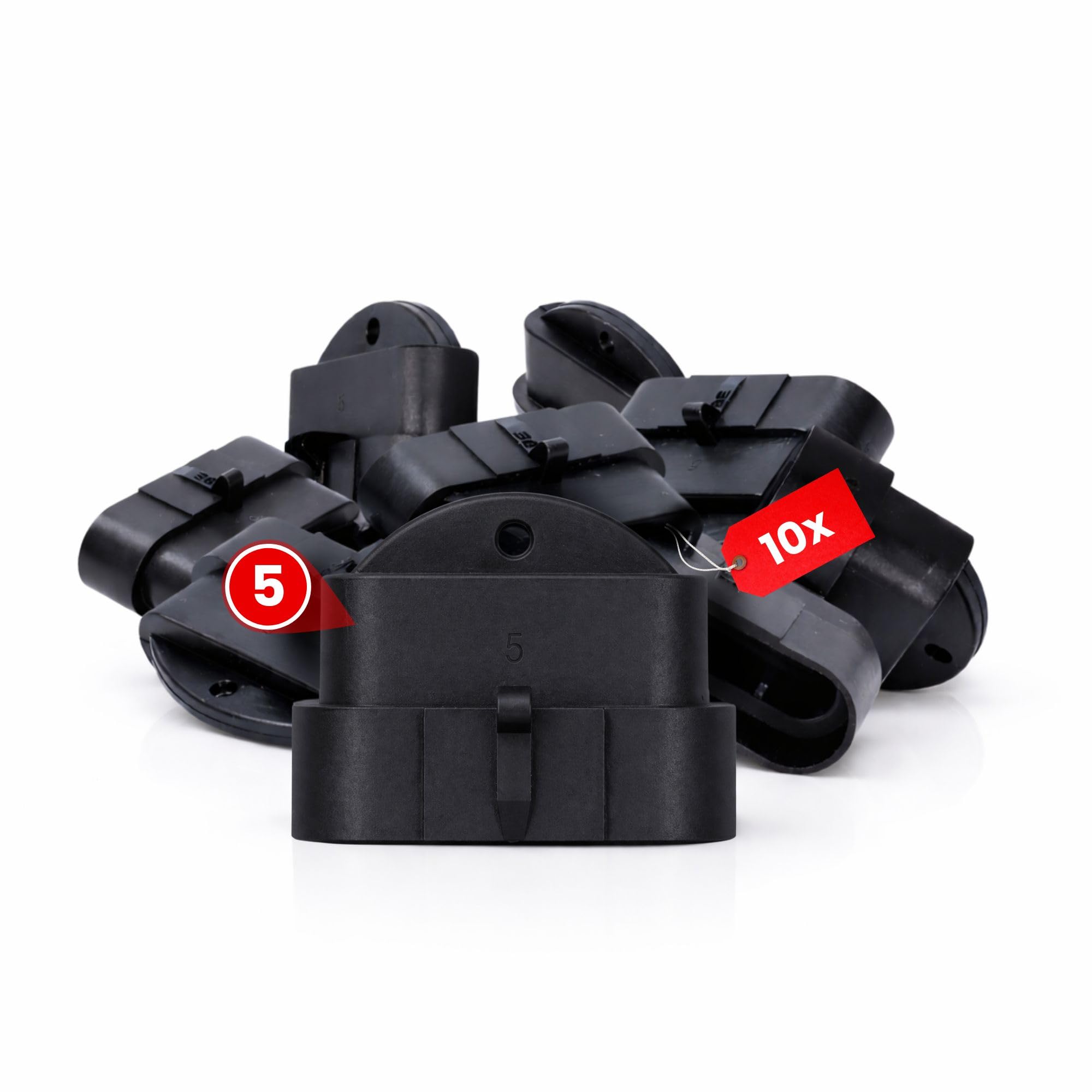 Kalitec 10x Superseal Blindstecker 5-polig - IP67 Wasserdicht - PA6 | Blindkappe mit Kontaktverriegelung - Schutzkappe für Buchsengehäuse - Schutz vor Benzin, Öl & Ozon - Kfz & Industrie
