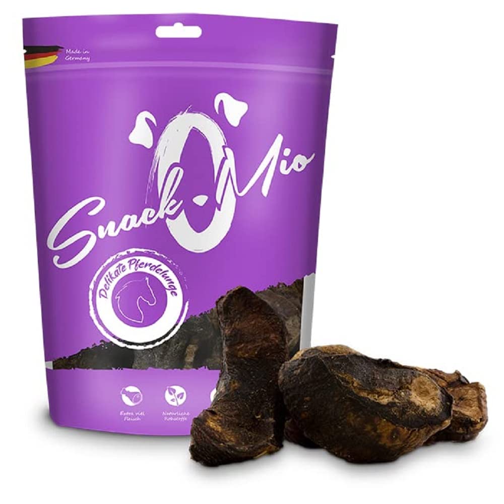 SNACKOMIO Snack de Calidad para Perros - suculento pulmón de Caballo, sin Cereales, 1 envase (1 x 500 g)