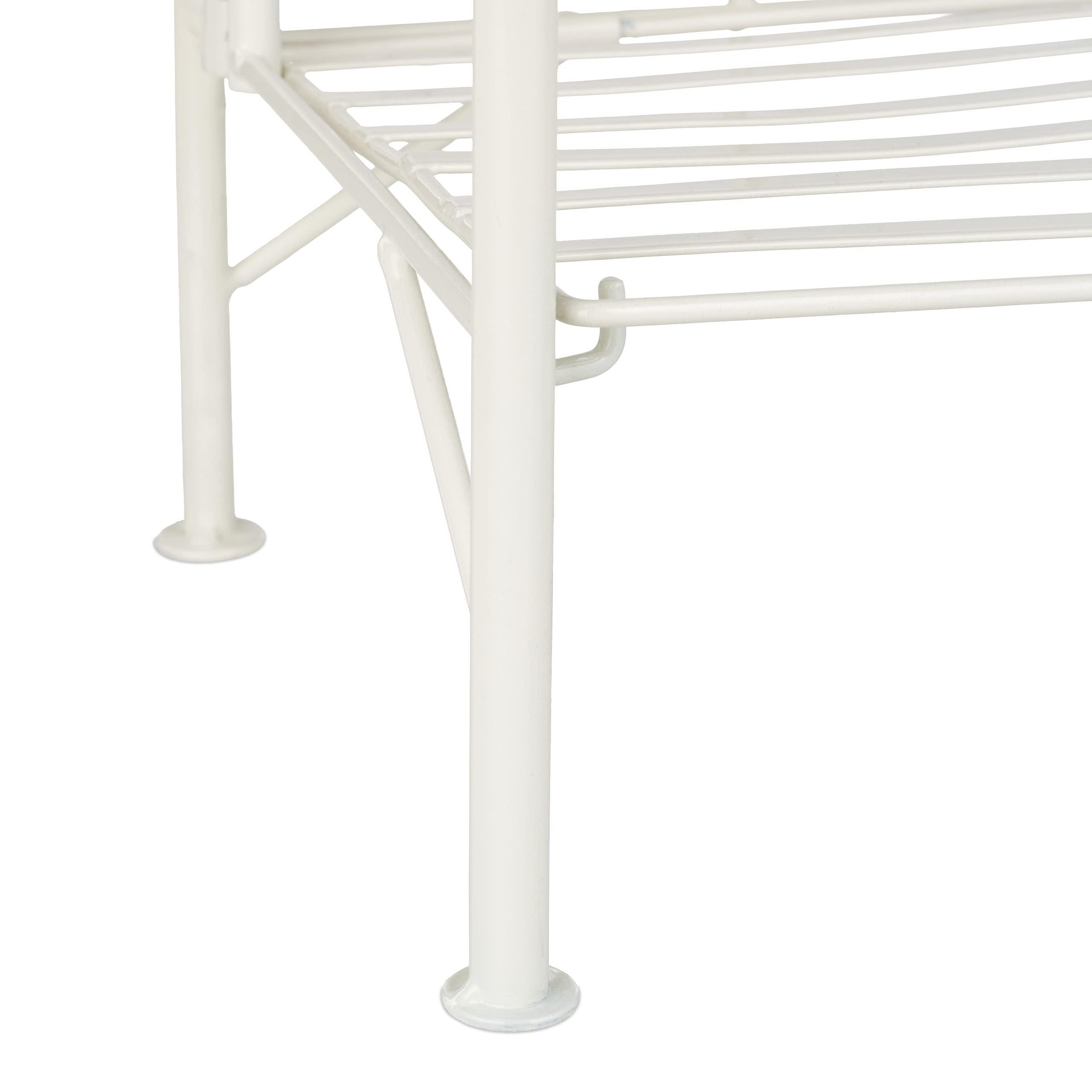 Relaxdays Scaffale Portafiori, Fioriera per Interni con 4 Ripiani, Portavasi Pieghevole, HxLxP: 156 x 46 x 25 cm, Bianco
