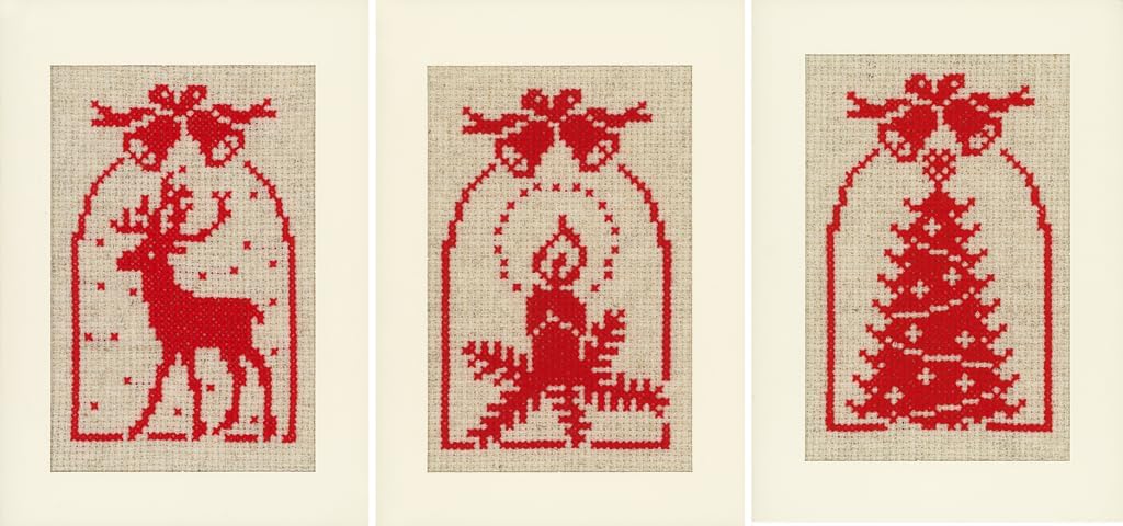 Vervaco Christmas Symbols Card Cross Stitch Set, Multi-Colour