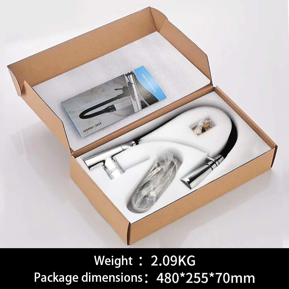 ANLIN - Grifo de cocina flexible con rotación de 360 grados, latón y LED, descoloración con temperatura