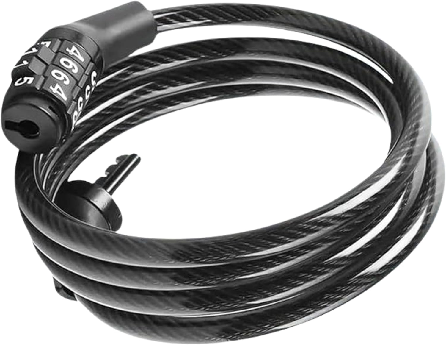Cadeado Bicicleta Reforçado Cabo Aço Bloqueador Senha Cor Preto Cadeado Bike e Moto