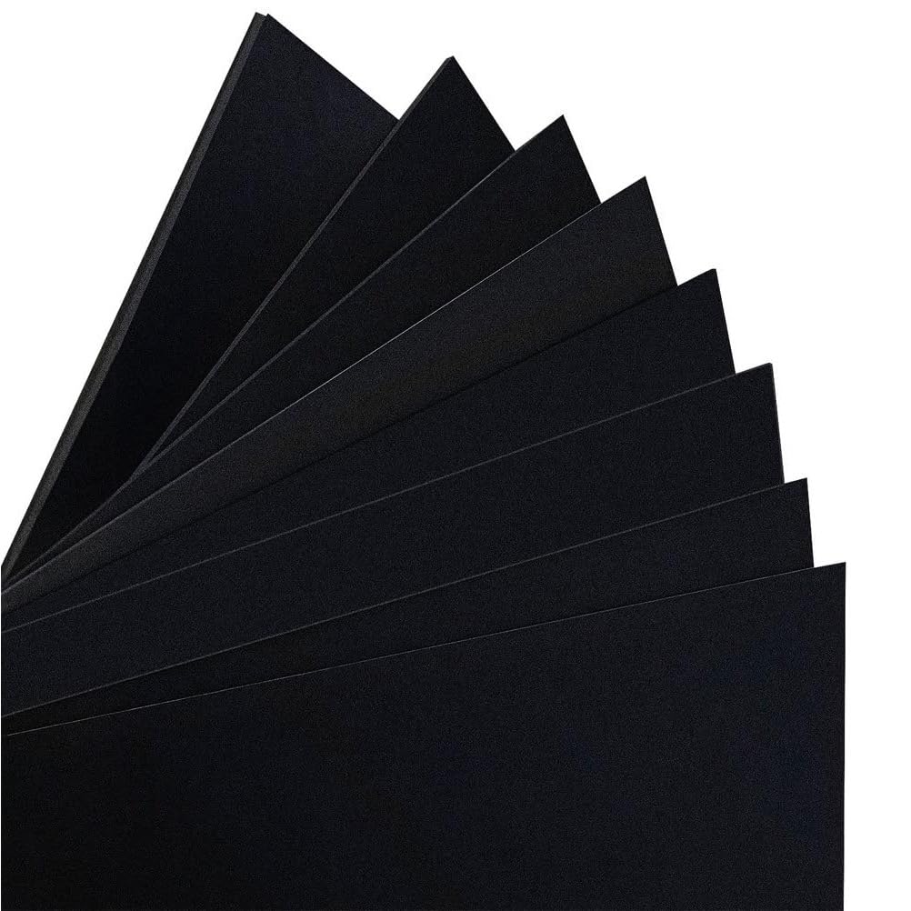 Czarne, matowe, polipropylenowe arkusze z tworzywa sztucznego wielokrotnego użytku – 10 szt. Sztywnych matowych płyt 300x300 mm(2mm)