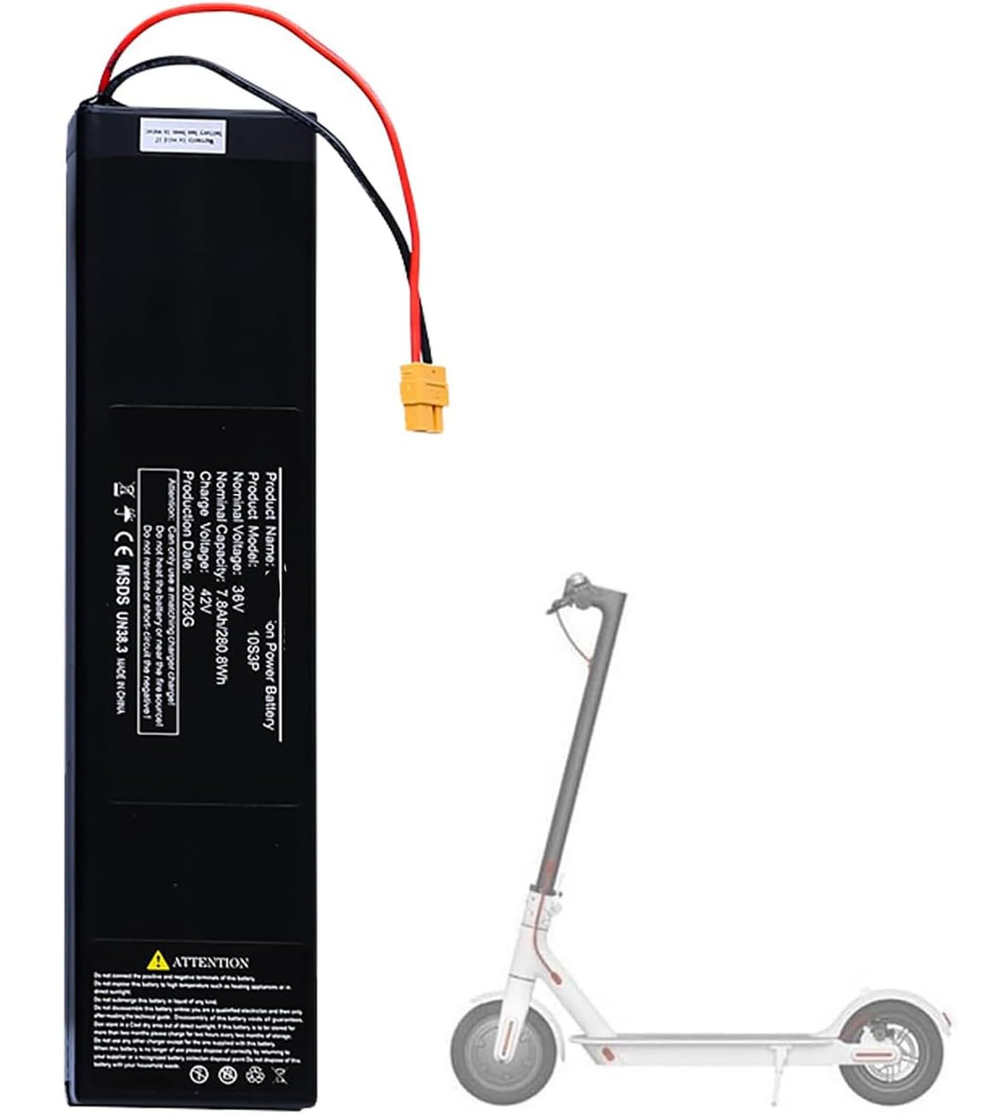 Battery for Electric Scooter 36V 6Ah 7.8Ah 10.4Ah, 36V 10S3P Rechargeable Battery Replacement Battery for 0-400W Motor Kit