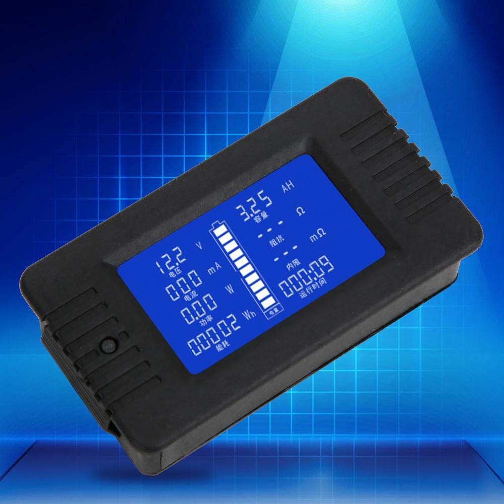 Battery Monitor, PZEM-015 Multi-Function LCD Display Battery Test Current Voltage Power Energy Impedance Checker (with wires) 0-200V 0-300A (no parallel connection)