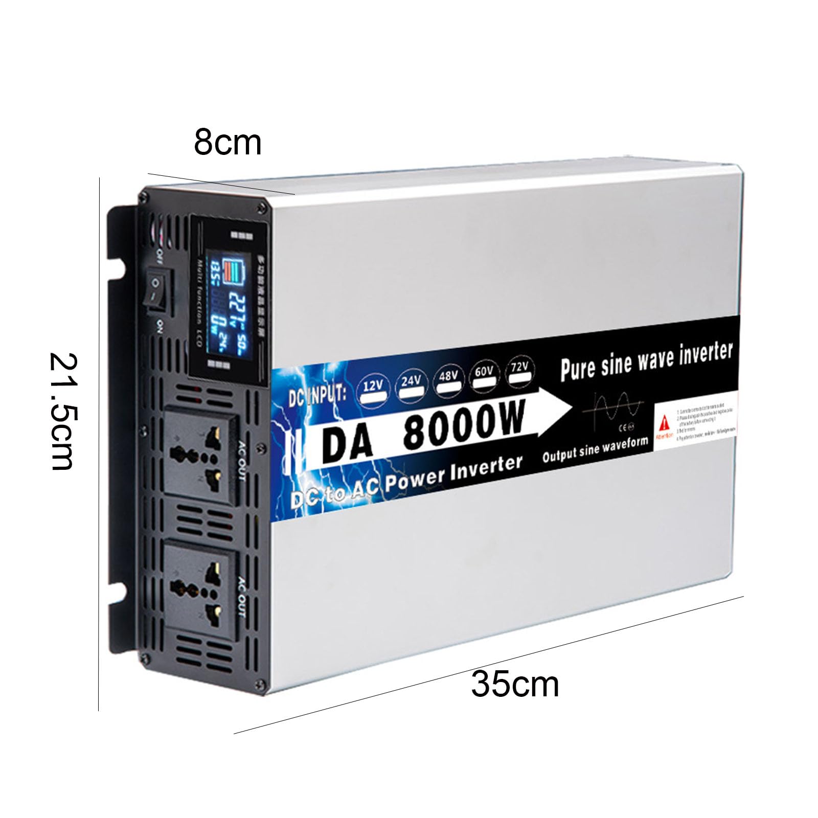 8000W Split Phase Inverter Pure Sinus Wave Inverter Charger DC 72V / 60V / 48V / 24V / 12V Wejście AC Wyjście 110V 240V Niższa częstotliwość Inwerter zasilania słonecznego