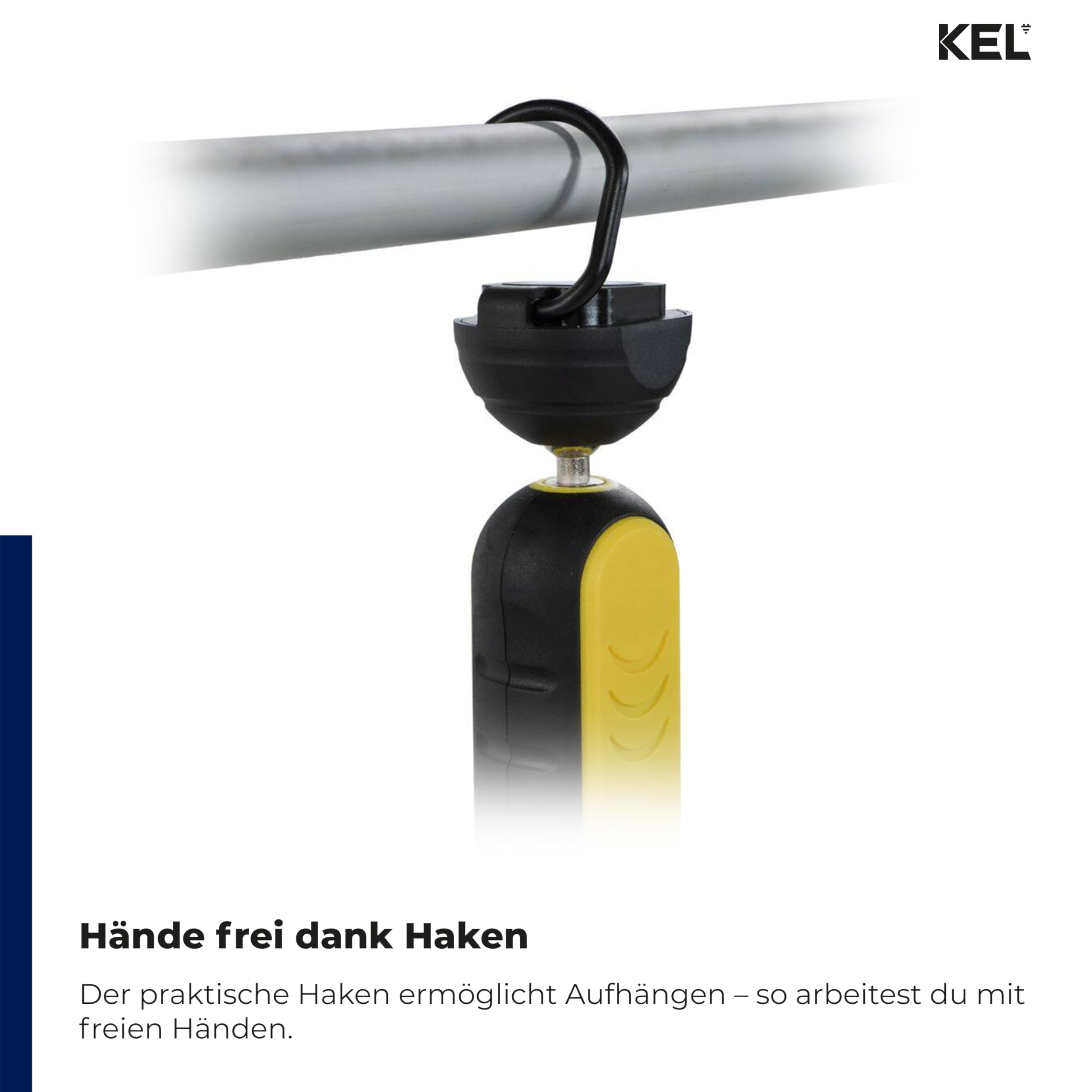 KEL LIGHT - Lámpara de taller (1000 lúmenes, LED, 6500 K, color negro y amarillo)