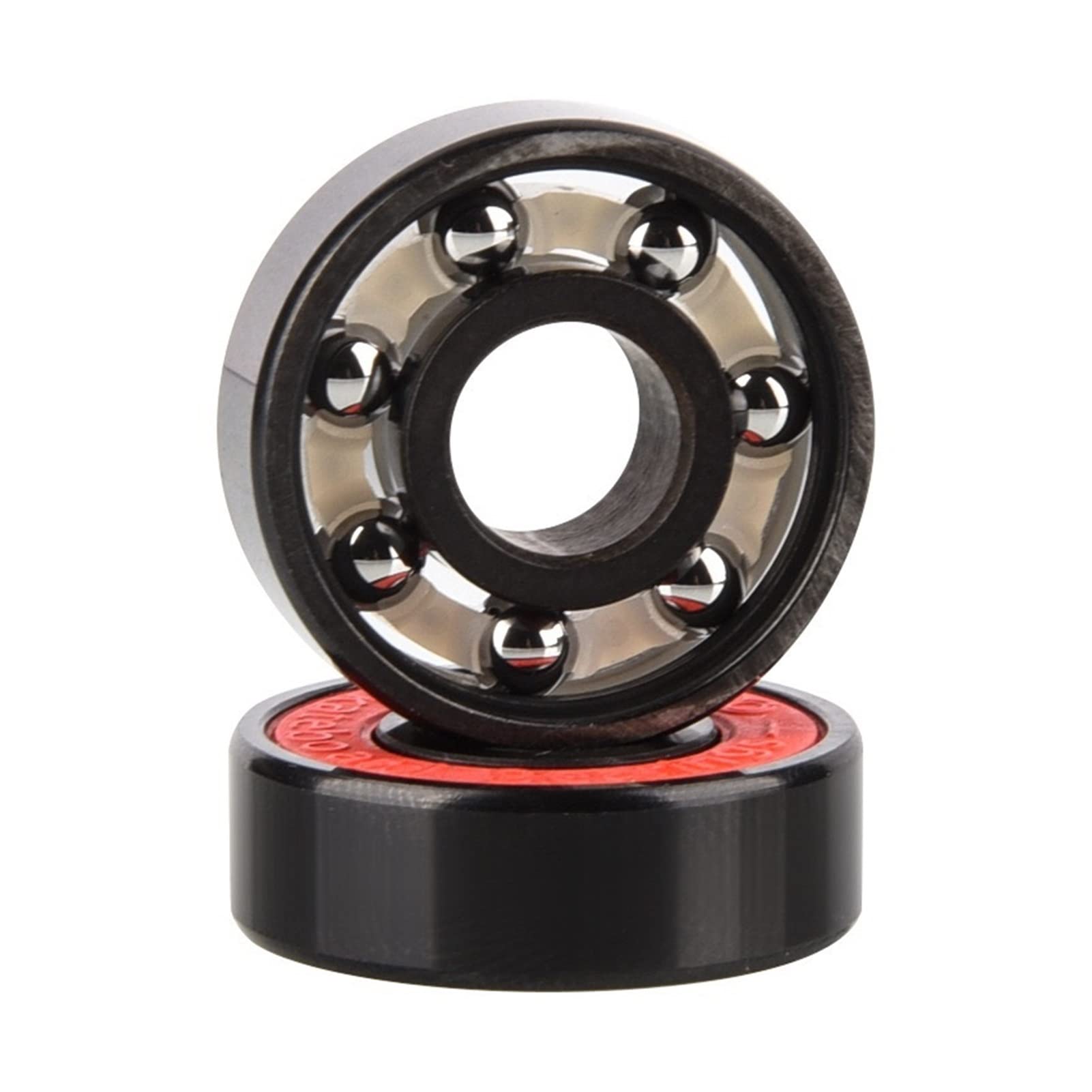 XRKJKQIDG 8pcs 608RS Ceramic Ball Bearing Roller Skate Snowboard Skateboard Bearings Professhional High Speed Mute(8pcs Steel Ball)