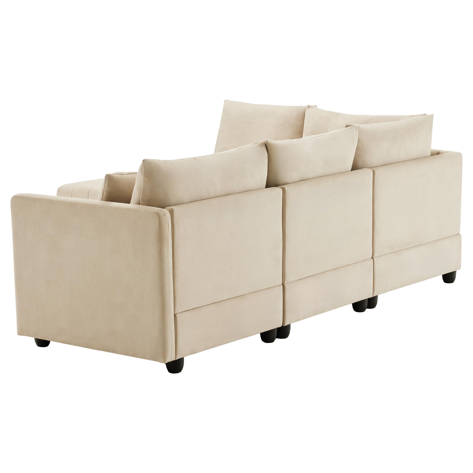 Moimhear Sofá esquinero modular de 5 plazas, reposapiés convertible | L