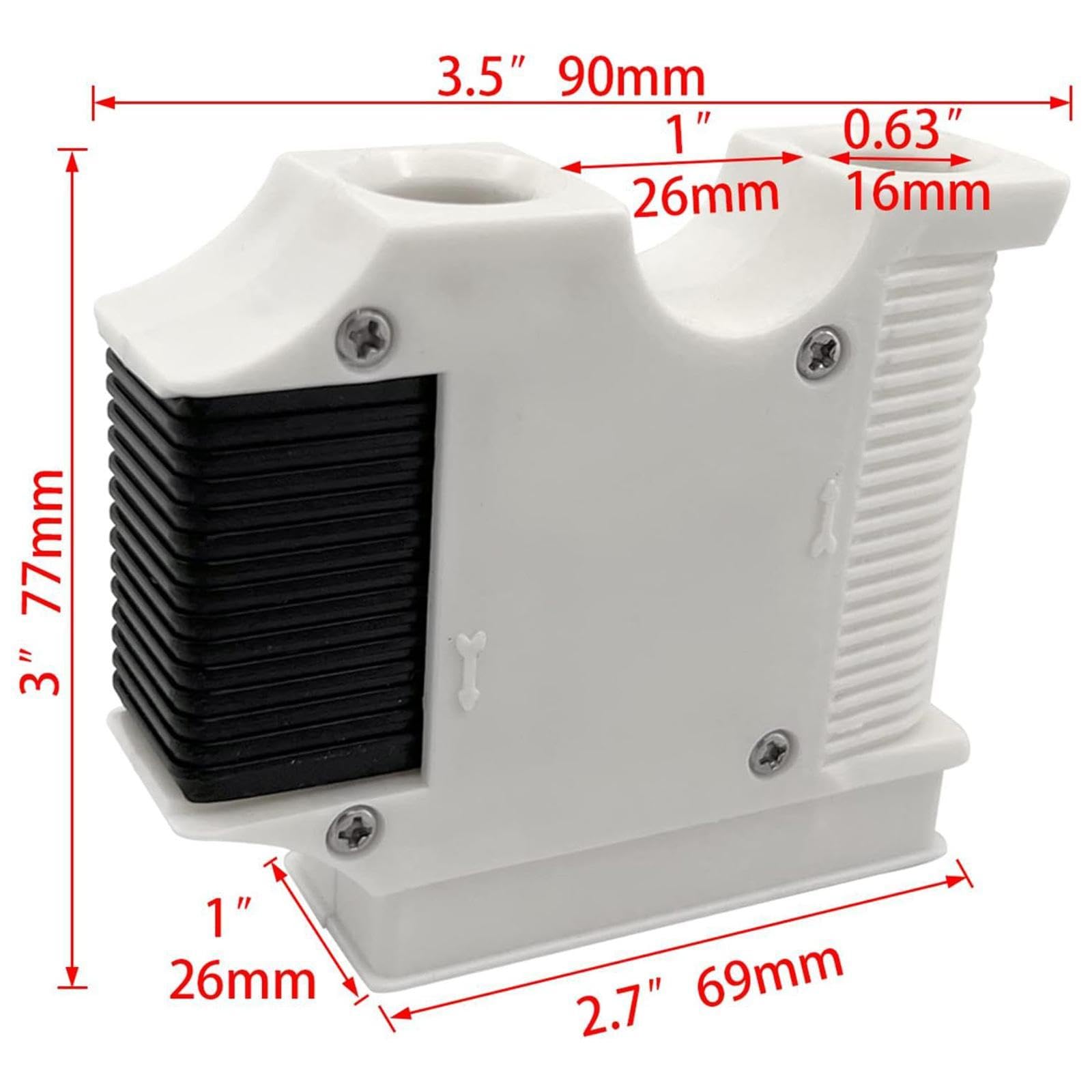 Vaveren 2 Pieces Boat Rail Cleats Fender Clips Adjuster Sturdy for Pontoon Boat Easily Install Accessories Quick Connect, White