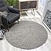 Produktbild SANAT Teppich Rund - Hellgrau Hochflor, Langflor Modern Teppiche fürs Wohnzimmer, Schlafzimmer, Esszimmer oder Kinderzimmer, Größe: 120x120 cm