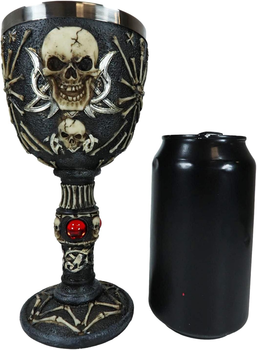 Ebros Gift Pirate Star Boneyard Ossuary Skull Sacrifice Wine Goblet Drink Chalice Cup Figurine 6oz