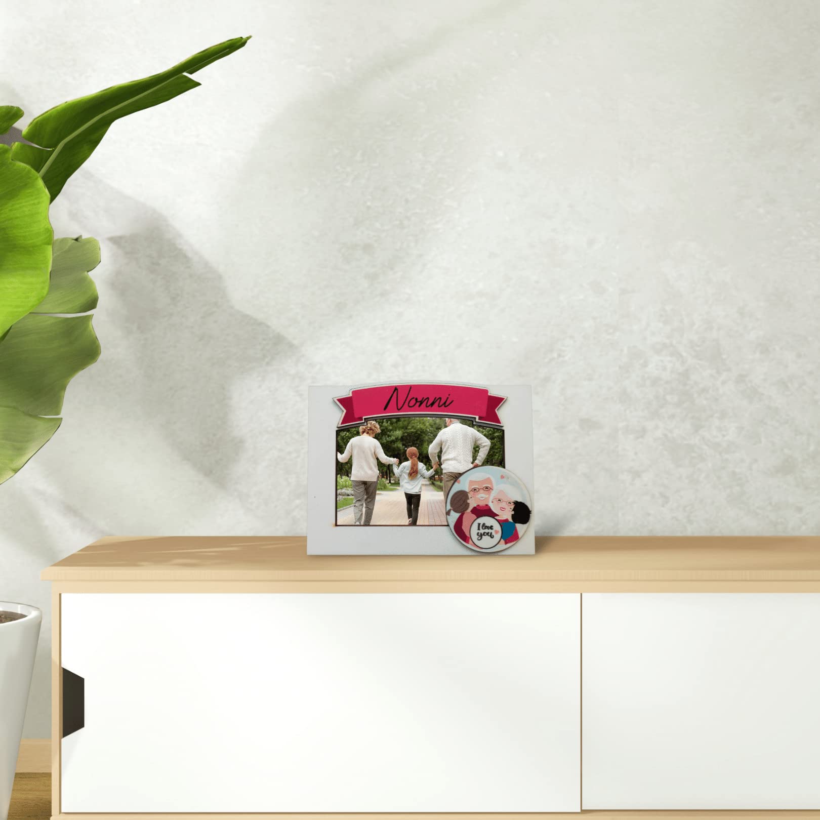 Cornice In Legno Per Nonni 20x25 Cm - Portafoto Da Tavolo O Parete, Regalo Per Nonni E Nipoti