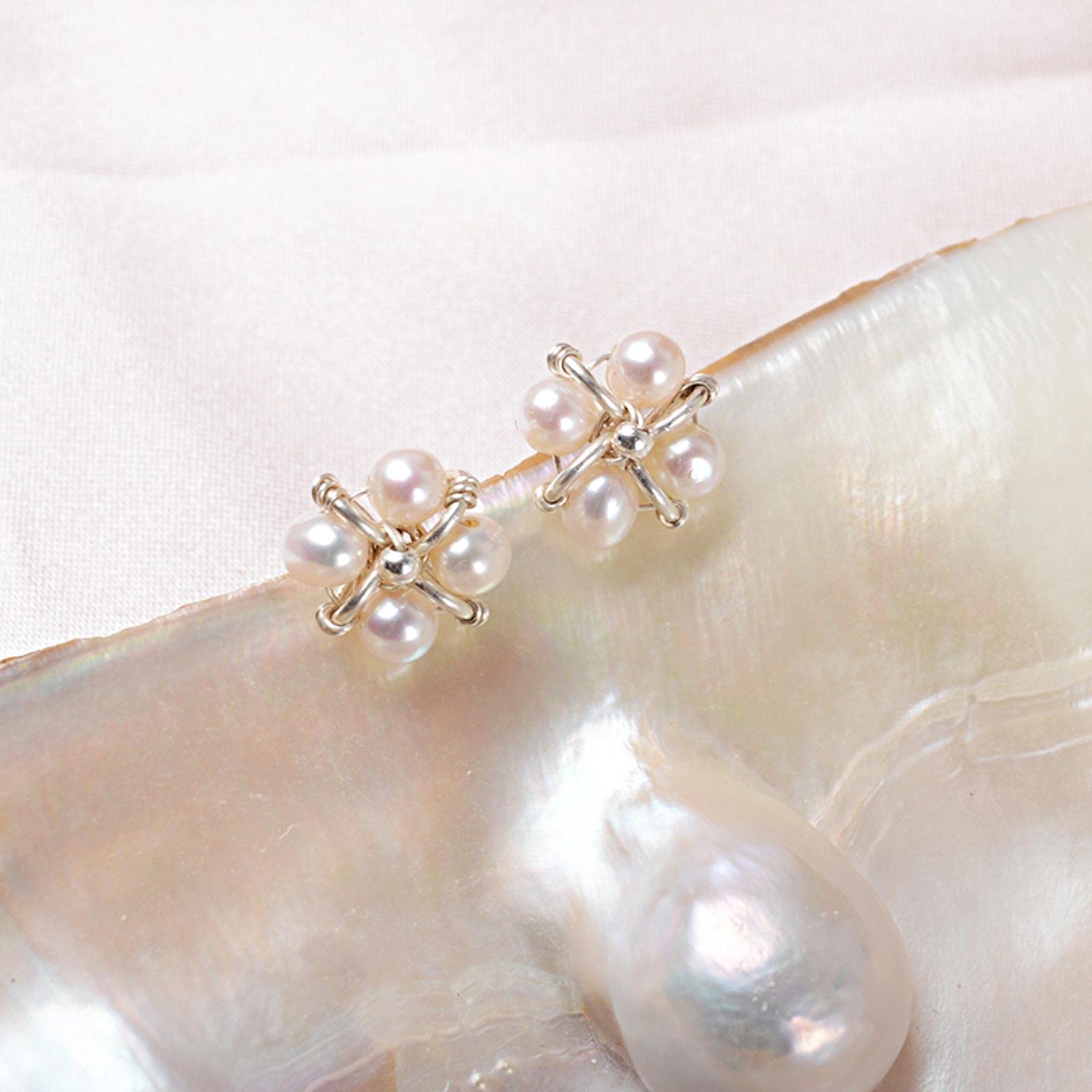 Echte Natürliche Süßwasserperle Handgemachte Schmucksets 925 Silber Halskette Ohrringe Für Frauen Hochzeitsgeschenk 40cm