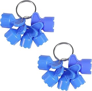 10 Pieces Cache Faucet Aerator Key, Aerator Wrench Cache Faucet Aerator Key with a Ring for Easy Storage Removal Wrench Tool for M16.5 M18.5 M21.5 M22.5 M24 Cache Aerators, 5 Set (Pack of 2)