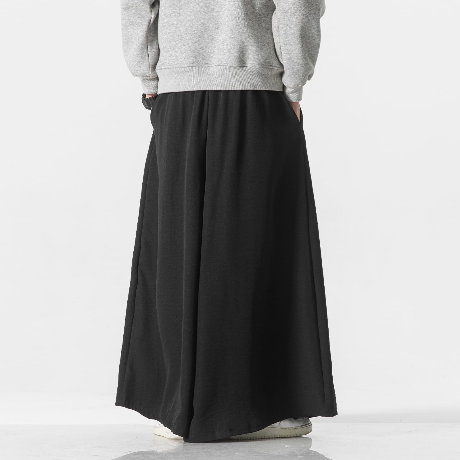 Pantalon à jambes larges avec cordon de serrage pour homme - Pantalon de yoga doux japonais - Pantalon baggy hip-hop