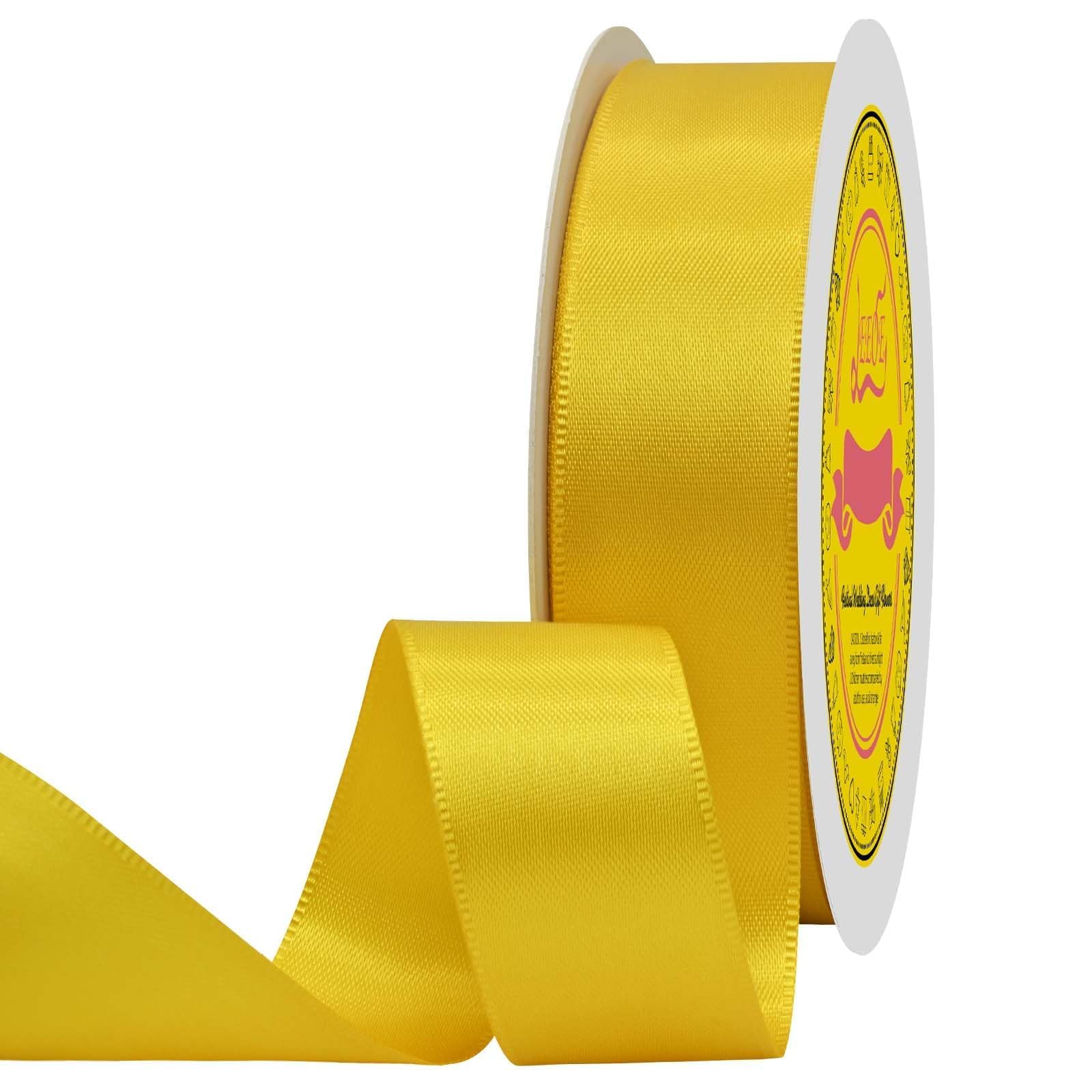 Maize Yellow Satin Ribbon 1 inch X 50 Yards Polyester Ribbon for Gift Wrapping Very Suitable for Weddings Party Hair Bow Invitation Decorations and More