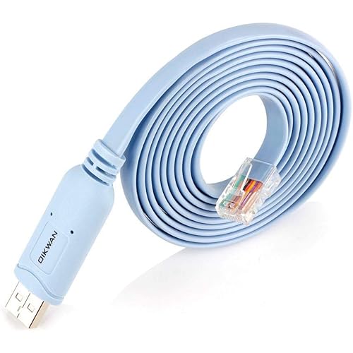 USB Console Cable,USB to RJ45 Console Cable for Cisco Routers/AP Router/Switch Windows, Mac, Linux(1.8m,Blue)