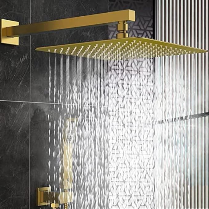 ZAP OHSQ75 360 Degree Rotation Gold Square Overhead Shower, Ultra Thin & Lightweight Included -12x12 inches Showerhead with 15 inches Arm (B0D2P2Q2P6) Amazon Price History, Amazon Price Tracker