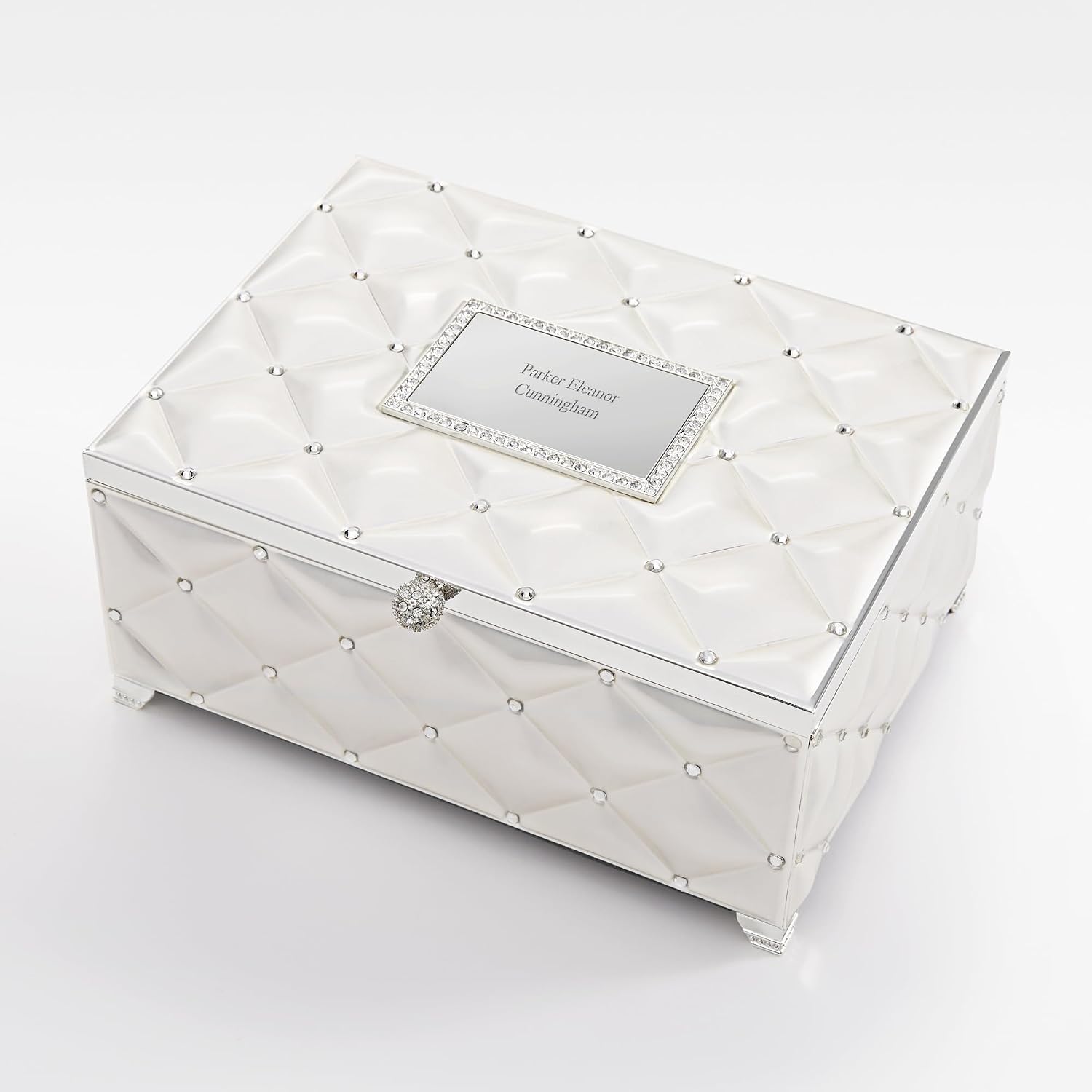 THINGS REMEMBERED Engraved Diamond Quilted Jewelry Box (Free Customization)