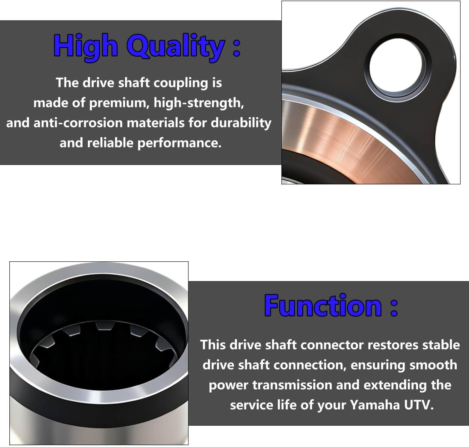 Drive Shaft Coupling 2HC-G6126-00-00 Compatible with Yamaha YXZ1000R 2016-2024 | Fits YXZ1000R SS, SE, X-T-R | Durable Replacement UTV Drive Shaft Connector