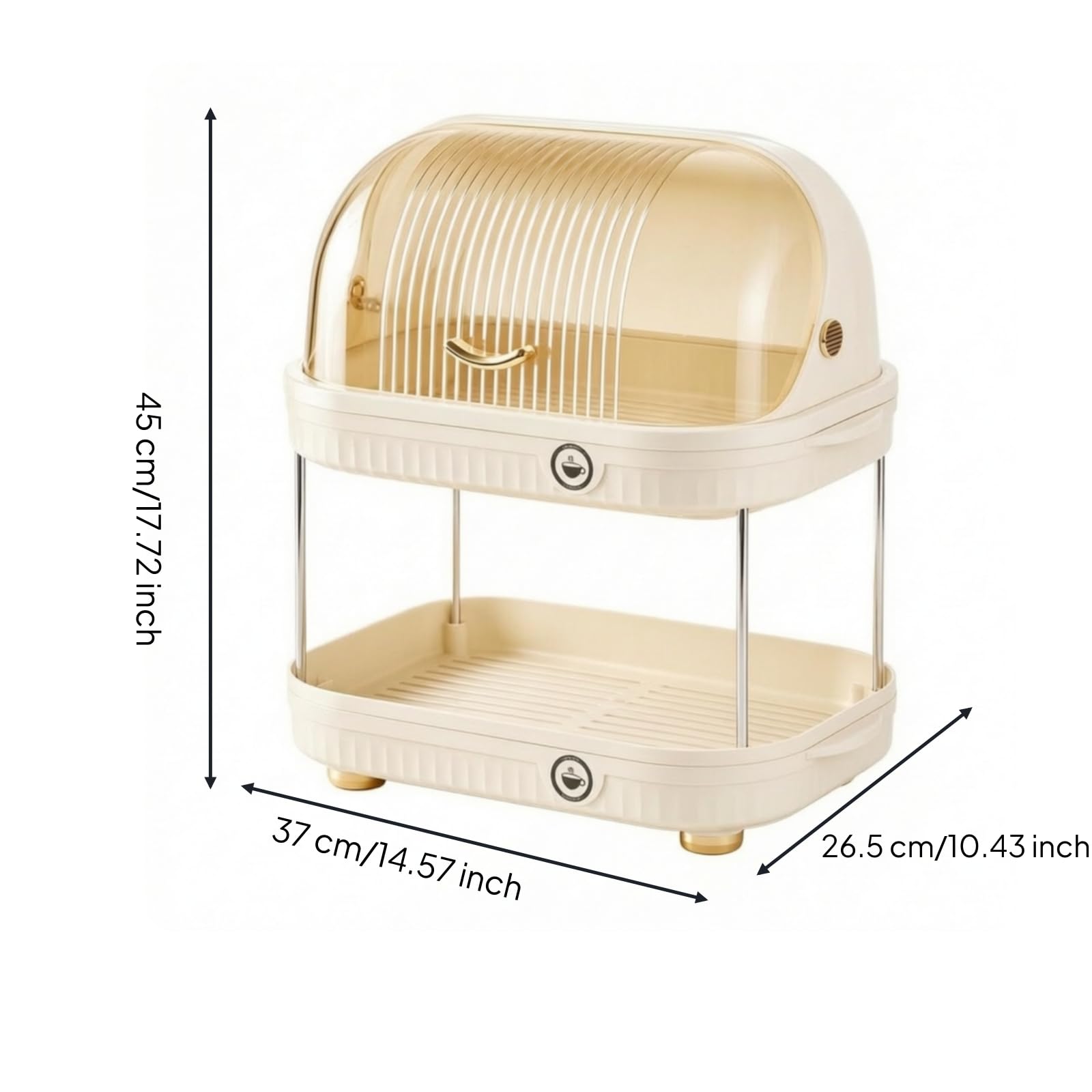 Portaoggetti per Neonatale Portabottiglie Scolaposate Organizer Asciuga Contenitore con Coperchio Trasparente con Ventilazione E Base Stabile in, Size to 2
