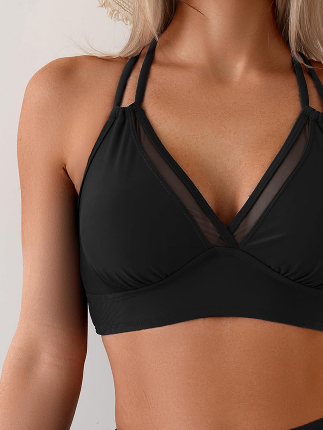 Fanuerg Womens High Waisted Bikini Sets Tummy Control Swim Skirt Swimsuits Mesh Sarong Wraps Two Piece Bathing Suits - Image 5