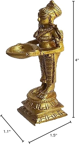 Miniatura 8 de PARIJAT HANDICRAFT Decoración para el hogar y la cocina, 2 pares de piezas de latón para decoración de Pooja Aarti