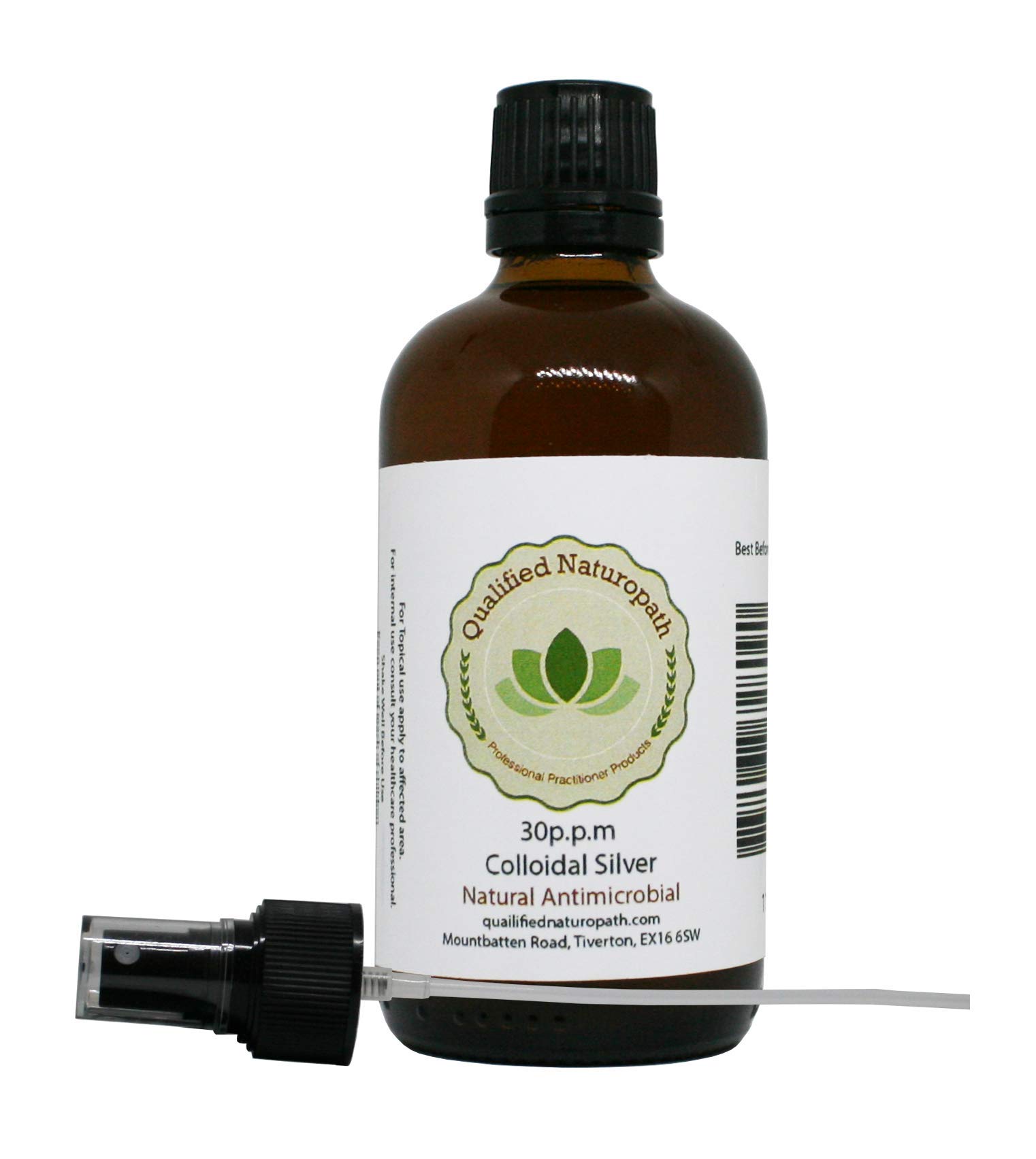 Colloidal Silver Spray 30ppm – 110ml x1 - in Glass Bottle with Atomiser Top